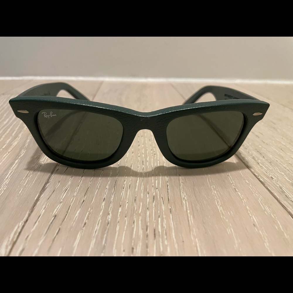 Ray Ban Sunglasses Green Leather